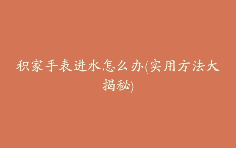 积家手表进水怎么办(实用方法大揭秘)