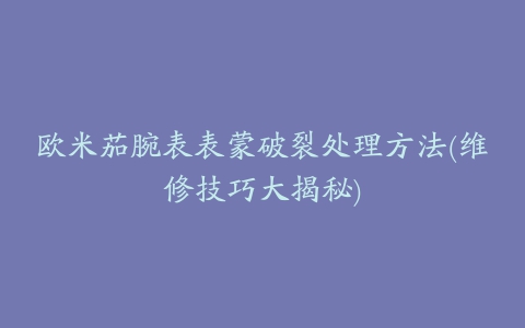 欧米茄腕表表蒙破裂处理方法(维修技巧大揭秘)