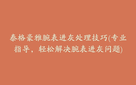 泰格豪雅腕表进灰处理技巧(专业指导，轻松解决腕表进灰问题)