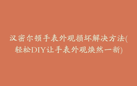 汉密尔顿手表外观损坏解决方法(轻松DIY让手表外观焕然一新)