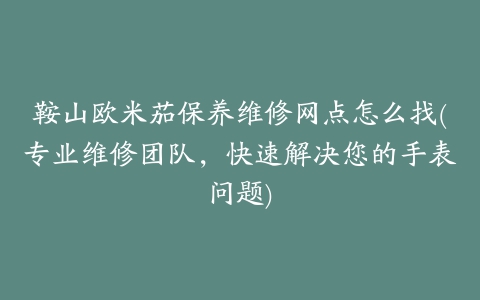 鞍山欧米茄保养维修网点怎么找(专业维修团队，快速解决您的手表问题)