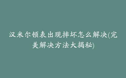 汉米尔顿表出现摔坏怎么解决(完美解决方法大揭秘)