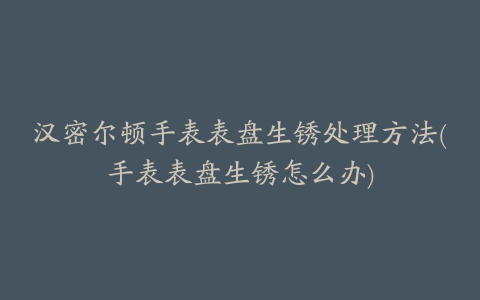 汉密尔顿手表表盘生锈处理方法(手表表盘生锈怎么办)