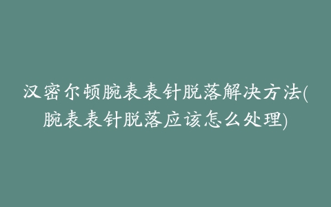 汉密尔顿腕表表针脱落解决方法(腕表表针脱落应该怎么处理)