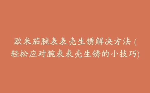 欧米茄腕表表壳生锈解决方法 (轻松应对腕表表壳生锈的小技巧)