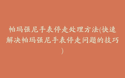 帕玛强尼手表停走处理方法(快速解决帕玛强尼手表停走问题的技巧)