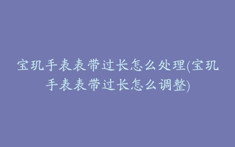 宝玑手表表带过长怎么处理(宝玑手表表带过长怎么调整)