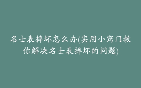 名士表摔坏怎么办(实用小窍门教你解决名士表摔坏的问题)