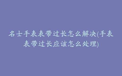 名士手表表带过长怎么解决(手表表带过长应该怎么处理)