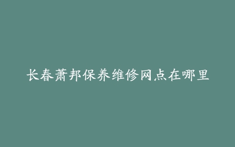 长春萧邦保养维修网点在哪里