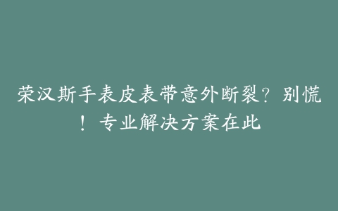 荣汉斯手表皮表带意外断裂？别慌！专业解决方案在此