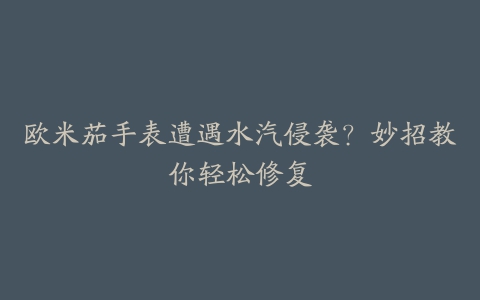 欧米茄手表遭遇水汽侵袭？妙招教你轻松修复