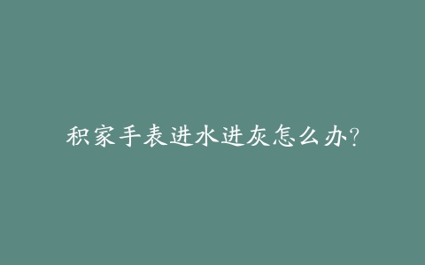 积家手表进水进灰怎么办？