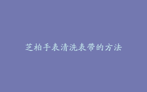 芝柏手表清洗表带的方法