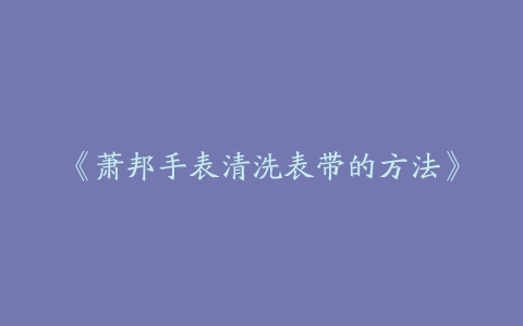 《萧邦手表清洗表带的方法》