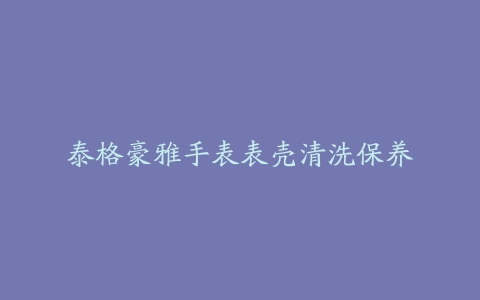 泰格豪雅手表表壳清洗保养