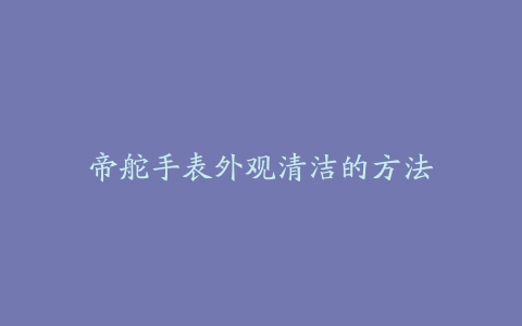 帝舵手表外观清洁的方法