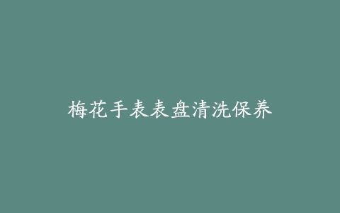 梅花手表表盘清洗保养