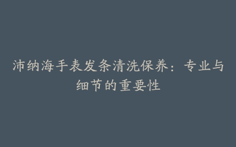 沛纳海手表发条清洗保养：专业与细节的重要性