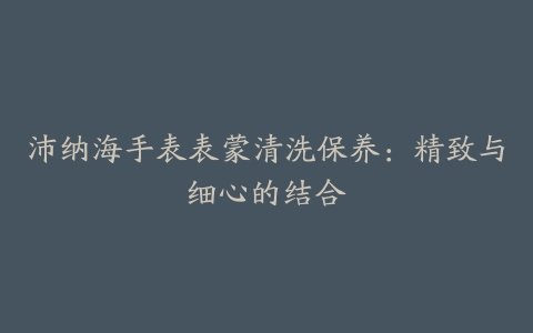 沛纳海手表表蒙清洗保养：精致与细心的结合