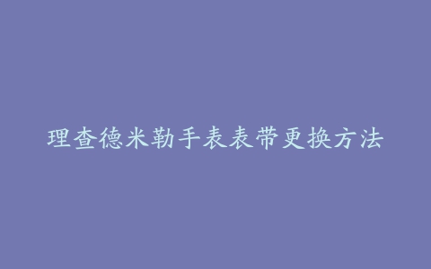 理查德米勒手表表带更换方法