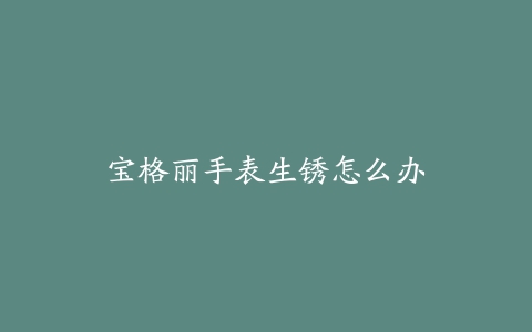 宝格丽手表生锈怎么办