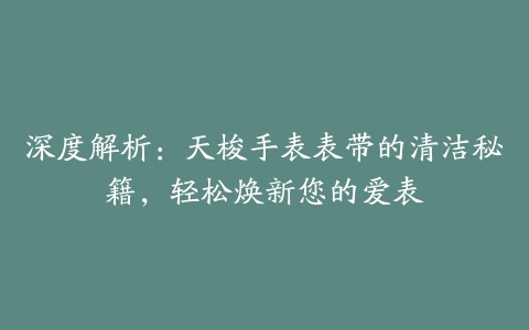 深度解析：天梭手表表带的清洁秘籍，轻松焕新您的爱表