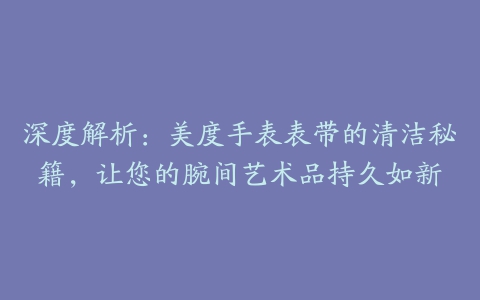 深度解析：美度手表表带的清洁秘籍，让您的腕间艺术品持久如新