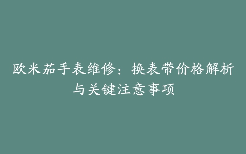 欧米茄手表维修：换表带价格解析与关键注意事项