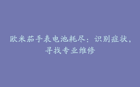 欧米茄手表电池耗尽：识别症状，寻找专业维修