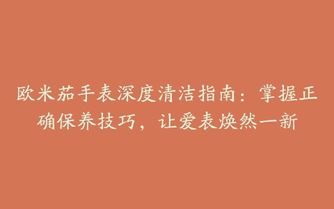 欧米茄手表深度清洁指南：掌握正确保养技巧，让爱表焕然一新