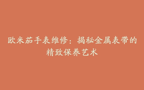 欧米茄手表维修：揭秘金属表带的精致保养艺术