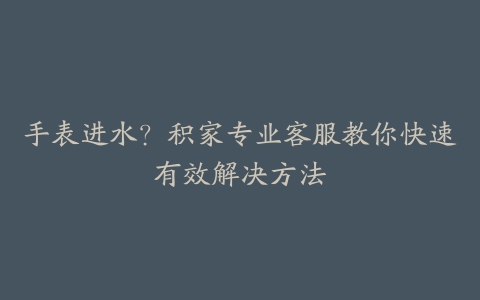 手表进水？积家专业客服教你快速有效解决方法