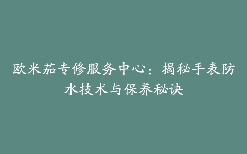 欧米茄专修服务中心：揭秘手表防水技术与保养秘诀