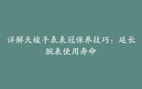 详解天梭手表表冠保养技巧：延长腕表使用寿命