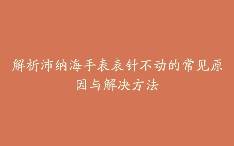 解析沛纳海手表表针不动的常见原因与解决方法