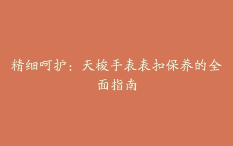 精细呵护：天梭手表表扣保养的全面指南