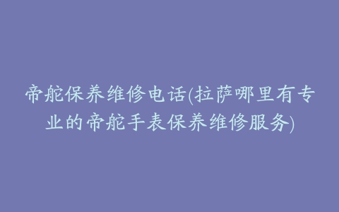 帝舵保养维修电话(拉萨哪里有专业的帝舵手表保养维修服务)