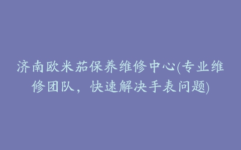 济南欧米茄保养维修中心(专业维修团队，快速解决手表问题)