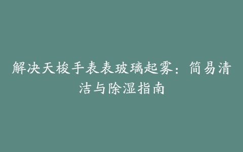 解决天梭手表表玻璃起雾：简易清洁与除湿指南