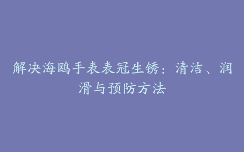 解决海鸥手表表冠生锈：清洁、润滑与预防方法