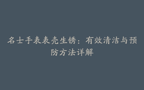 名士手表表壳生锈：有效清洁与预防方法详解