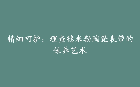 精细呵护：理查德米勒陶瓷表带的保养艺术