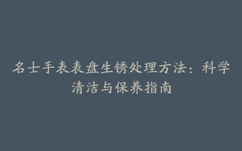 名士手表表盘生锈处理方法：科学清洁与保养指南