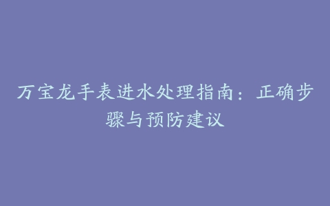 万宝龙手表进水处理指南：正确步骤与预防建议